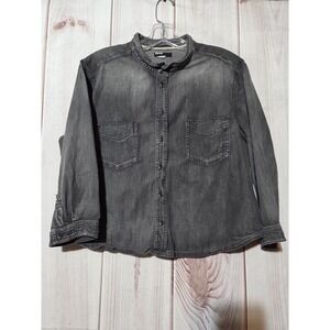 BDG Urban Outfitters Chambray  Button Up Shirt Gray Long Sleeve Women Large